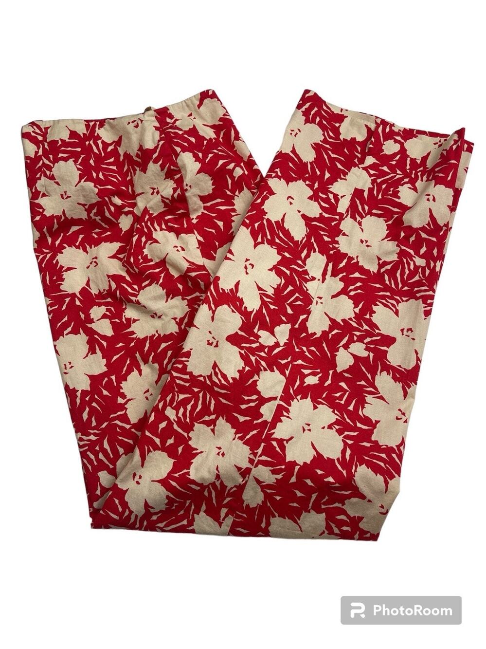 Due Per Due Red With Tan Pants Lightweight Cotton-blend Size 12